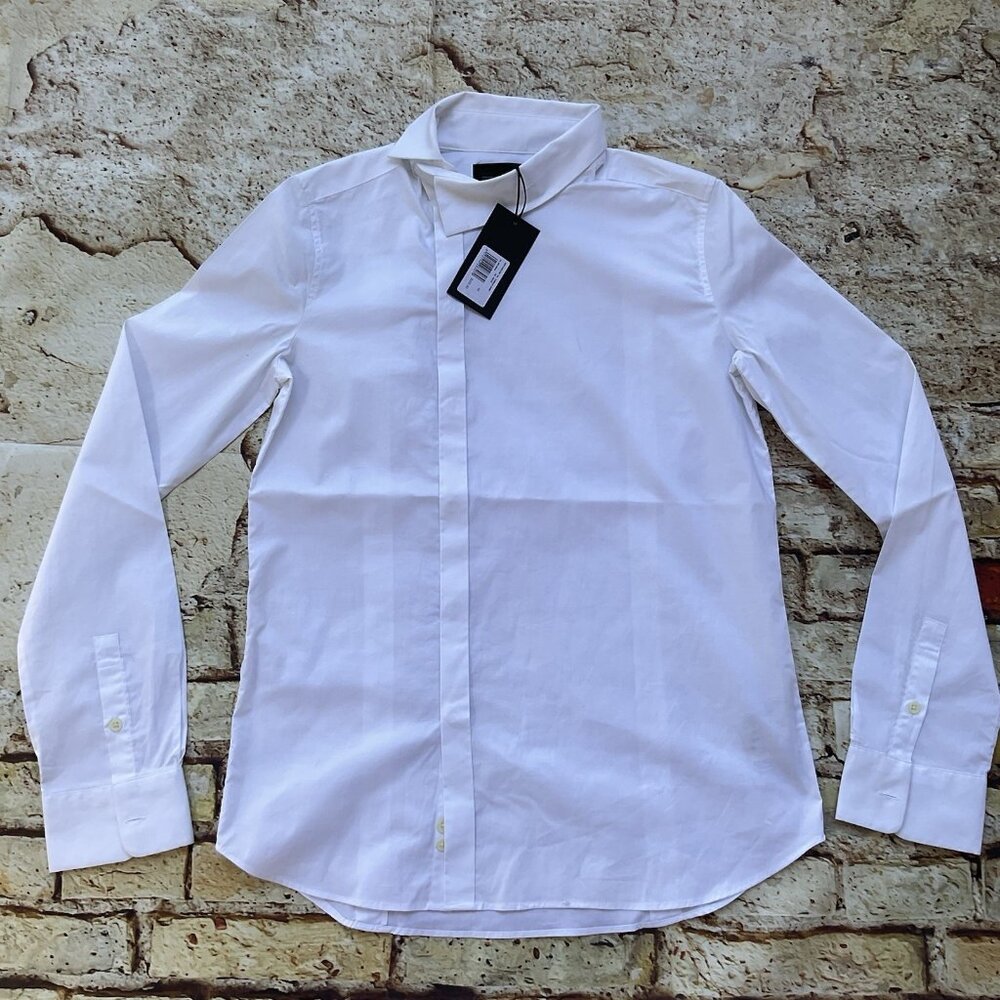 $225 Diesel Black Gold Men’s Corean Shirt White Long Sleeves Size IT-42 / US- XS